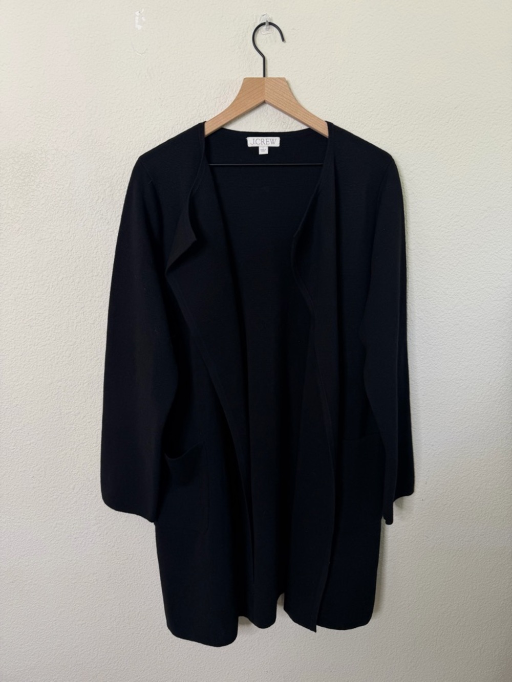 J Crew Juliette Collarless Cardigan Sweater Cardigan Blazer in Black Size L - Picture 5 of 9
